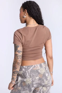 Cropped V-Neck Tee