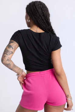 Cropped V-Neck Tee