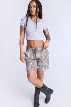 Cropped V-Neck Tee
