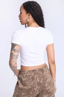 Cropped V-Neck Tee