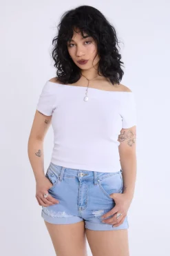 Distressed Rolled Cuff Shorts