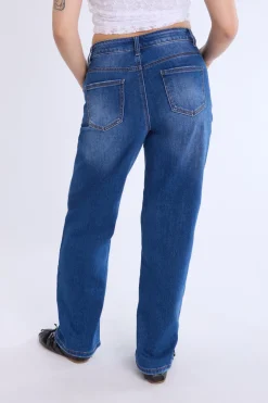 Distressed Straight Leg Jeans