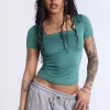 Double Layer Square Neck Top