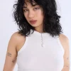 High-Neck Ribbed Tank Top