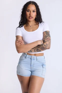 High-Rise Cargo Shorts