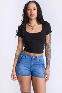 High-Rise Cargo Shorts