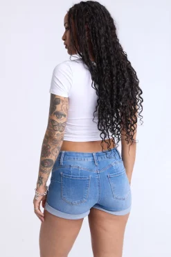 High-Rise Denim Shorts