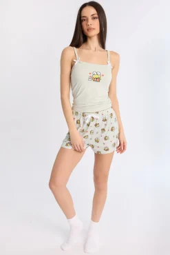 Keroppi 2-Piece Pajama Tank Top & Shorts Set