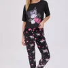 Kuromi 2-Piece Pajama Tee & Velour Jogger Set