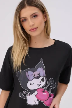 Kuromi 2-Piece Pajama Tee & Velour Jogger Set