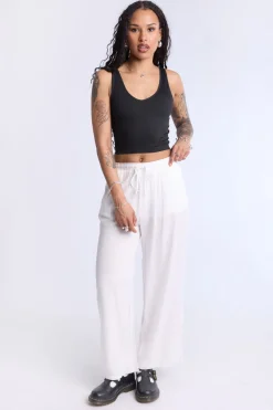 Lined Wide Leg Pant
