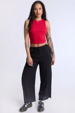 Lined Wide Leg Pant