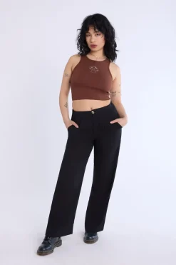 Lined Wide-Leg Pant