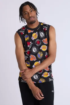 Mens Allover Print NBA Mesh Tank Top
