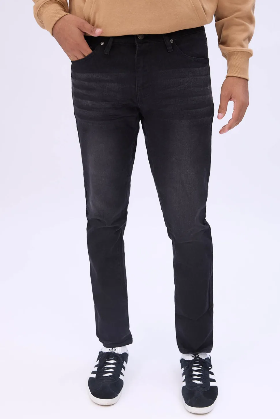 Mens Black Wash Skinny Jeans