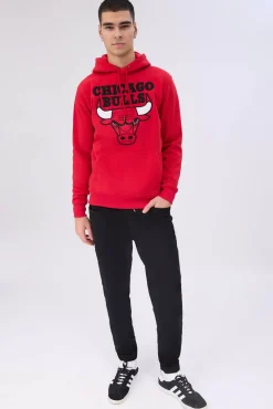 Mens Chicago Bulls Chenille Logo Hoodie
