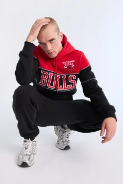 Mens Chicago Bulls Colour Block Hoodie