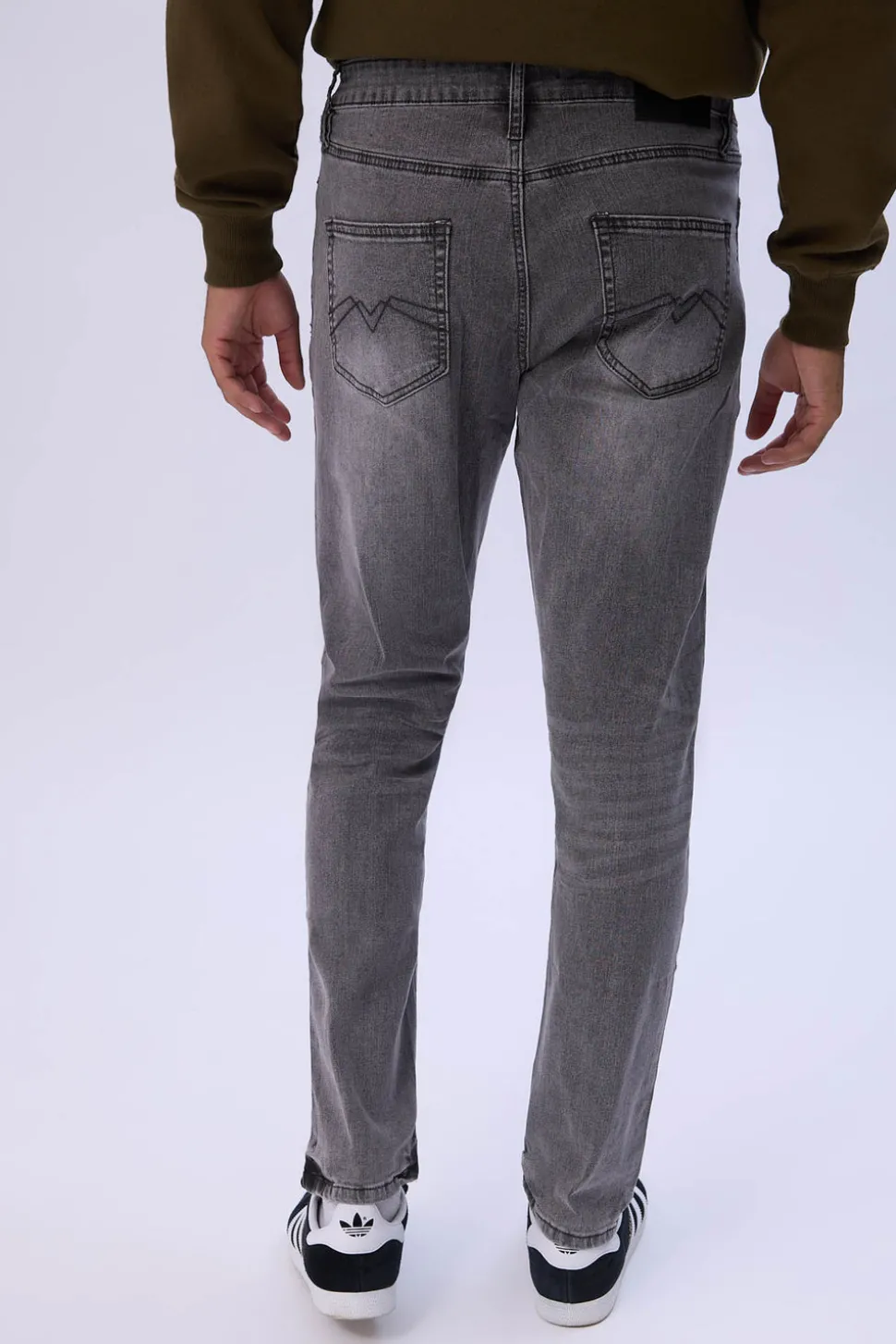 Mens Grey Slim Taper Jeans