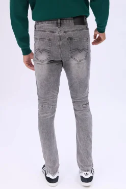 Mens Grey Wash Skinny Jeans