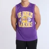 Mens LA Lakers Black Mesh Shorts