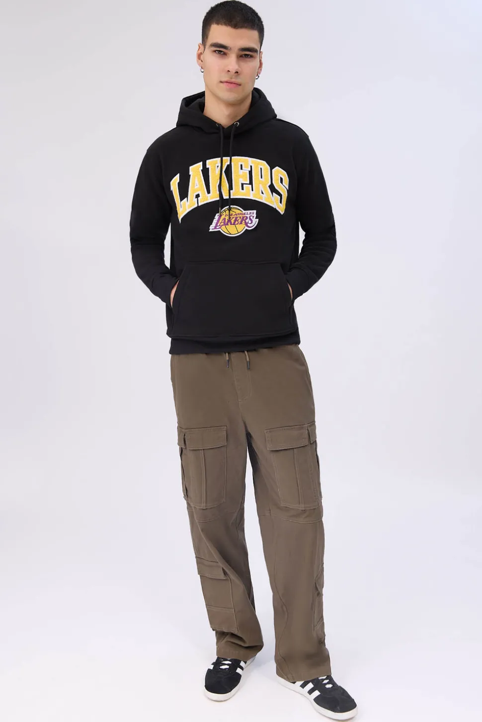 Mens LA Lakers Chenille Logo Hoodie