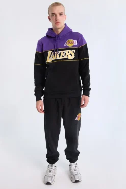 Mens LA Lakers Colour Block Hoodie