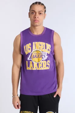 Mens LA Lakers Mesh Tank Top