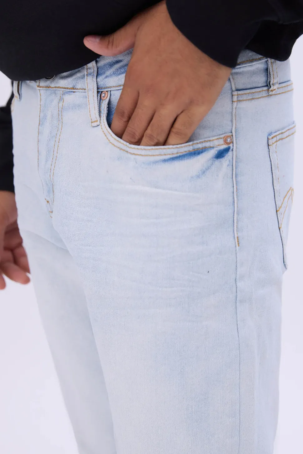 Mens Light Wash Skinny Jeans