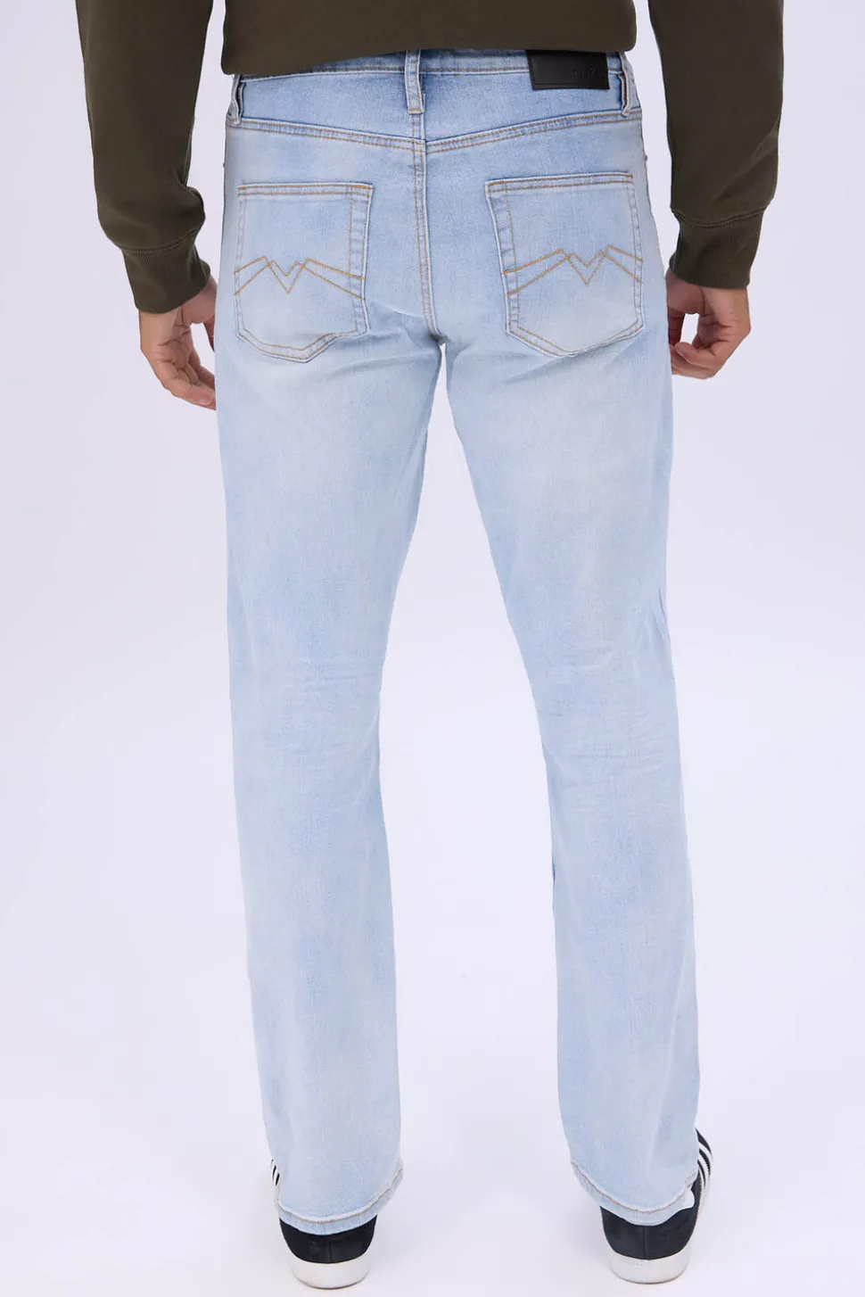 Mens Light Wash Straight Jeans