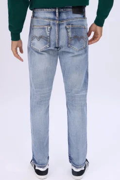Mens Medium Wash Slim Taper Jeans