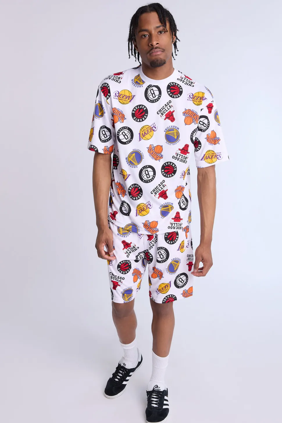 Mens NBA Logo Mesh Shorts