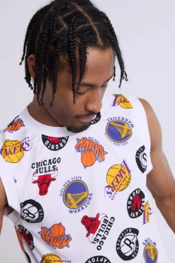 Mens NBA Logo Mesh Tank Top