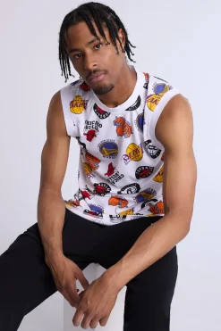 Mens NBA Logo Mesh Tank Top
