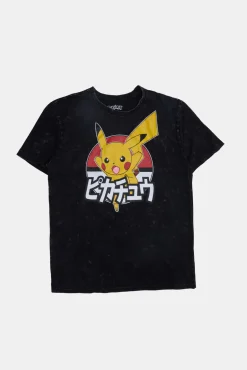 Mens Pokémon Pikachu Acid Wash T-Shirt