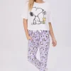 Peanuts Snoopy 2-Piece Pajama Tee & Velour Jogger Set
