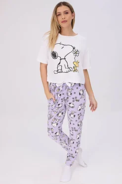Peanuts Snoopy 2-Piece Pajama Tee & Velour Jogger Set