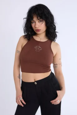 Rhinestone Raw Hem Tank Top