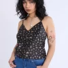 Satin Floral Print V-Neck Cami