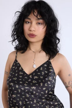 Satin Floral Print V-Neck Cami