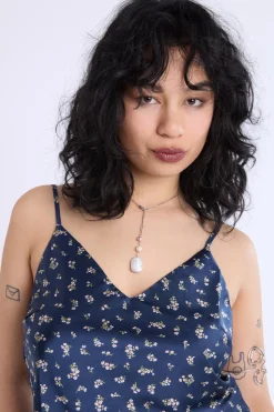 Satin Floral Print V-Neck Cami