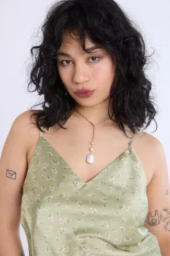 Satin Floral Print V-Neck Cami
