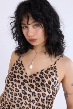 Satin Leopard Print V-Neck Cami