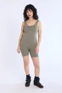 Scoop-Neck Sleeveless Romper