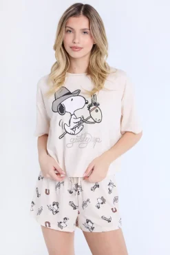 Snoopy Giddy Up 2-Piece Pajama Tee & Shorts Set