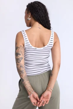 Striped Scoop Neck Tank Top