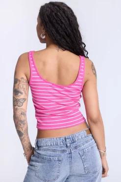 Striped Scoop Neck Tank Top