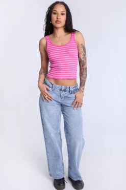 Striped Scoop Neck Tank Top