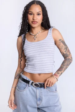 Striped Scoop Neck Tank Top