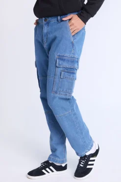 West49 Mens 4 Pocket Cargo Jeans