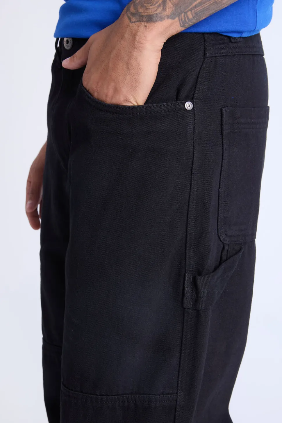 West49 Mens Black Carpenter Jeans